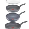 Tefal G13411 Cook Healthy Pfannenset Induktion 6 Tlg, Hohe Wokpfanne Mit Deckel 28cm, Pfanne 30 Cm + 24cm, Alle Herdarten, Spülmaschinenfest, Antihaft-beschichtet, Wok & Bratpfanne Set