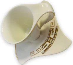 12-teiliges Medusa Mäander Kaffeeservice Mit Goldschliff Kaffeetassen Für 6 Personen 6 Tassen + 6 Untertassen Weiß-Gold Genießen Servieren Kaffee -Küchendiscounter 040ac3d37f0626a8fece420a61c42ec2