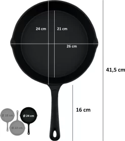 BBQ-Toro Ultimate PRO3+ Pfannen Set, 3-teilig, Gusseisen Bratpfanne, Steakpfanne -Küchendiscounter 06c38ed5be8add86768ed46ad20d917c