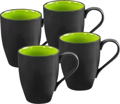 CreaTable 20220 Kombiservice Hot Green Für 4 Personen, Steinzeug, Rund, Grün/gelb/schwarz (1 Set, 16-teilig) -Küchendiscounter 07dbfbc8c335b61610ff06ce35059ee6