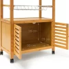 Relaxdays Küchenrollwagen JAMES XL Mit Schrankfach