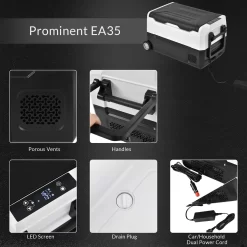 Merax Elektrisch Kühlbox Mit Kompressor 31.5L Schwarz, Mini Kühlschrank Tragbar Kühlleistung Bis -20° C, Gefrierbox 12/24 V Und 230 V Für Büro, Auto, Camping, Garten -Küchendiscounter 11501c8f5bb0391593434e0819da0553