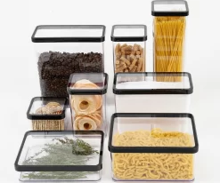 ROTHO Premium Dose Rechteckig 3.2 L LOFT, Farbe:Transparent / Schwarz