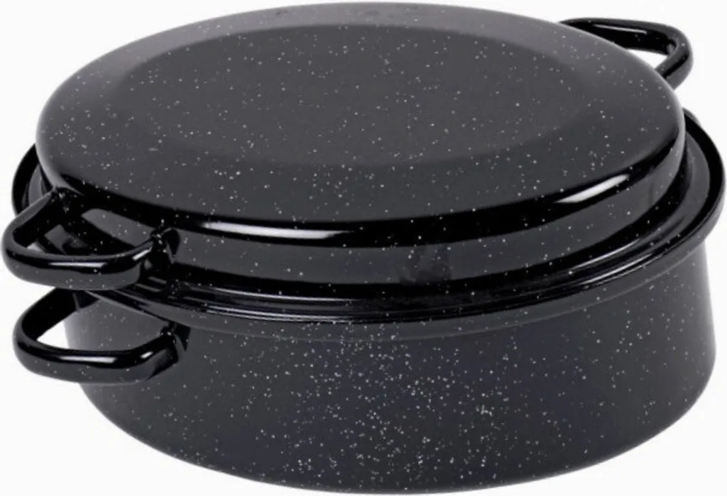 Krüger Gänse Bräter Induktion Braten Schmor Topf Deckel Schwarz Oval Emaille 7L 9 Krüger Gänse Bräter Induktion Braten Schmor Topf Deckel Schwarz Oval Emaille 7L – Bild 9