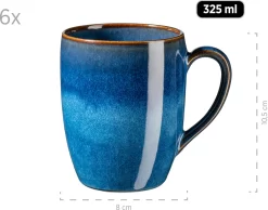 Mäser 931945 Frühstücksset Ossia Für 6 Personen, Steinzeug, Blau (1 Set, 18-teilig) -Küchendiscounter 12c82bc63f63fe50545b63c60d46ec39
