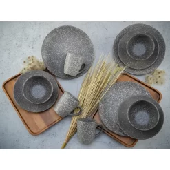 CreaTable 23770 Kombiservice Granit Für 4 Personen, Steinzeug (1 Set, 16-teilig) -Küchendiscounter 13d461518cebee28637d3a27958f3b51