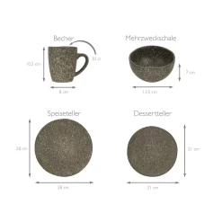 CreaTable 23770 Kombiservice Granit Für 4 Personen, Steinzeug (1 Set, 16-teilig) -Küchendiscounter 14e1fc290e65b1e49e3286d7707e106d