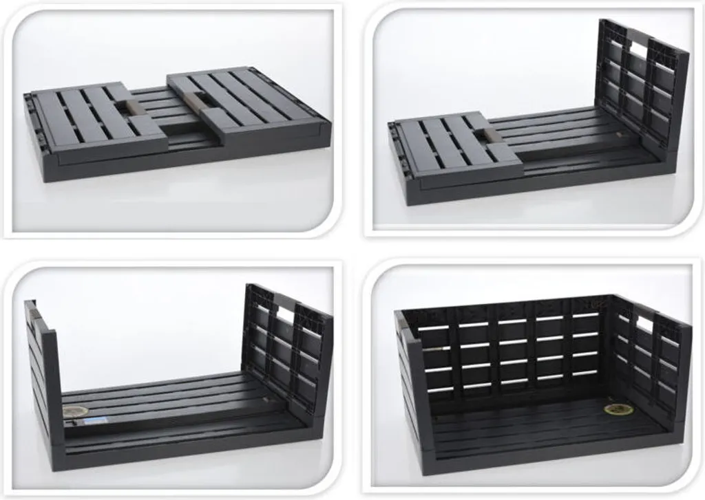 XXL Klappbox 60 Liter Anthrazit - 59 X 40 Cm - Universal Faltbox In Holz Optik - Klappbarer Einkaufs Wäsche Korb 2 XXL Klappbox 60 Liter Anthrazit - 59 X 40 Cm - Universal Faltbox In Holz Optik - Klappbarer Einkaufs Wäsche Korb – Bild 2