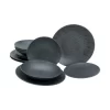 CreaTable, 20540, Serie Schiefer Black , Geschirrset, Teller Set 12 Teilig