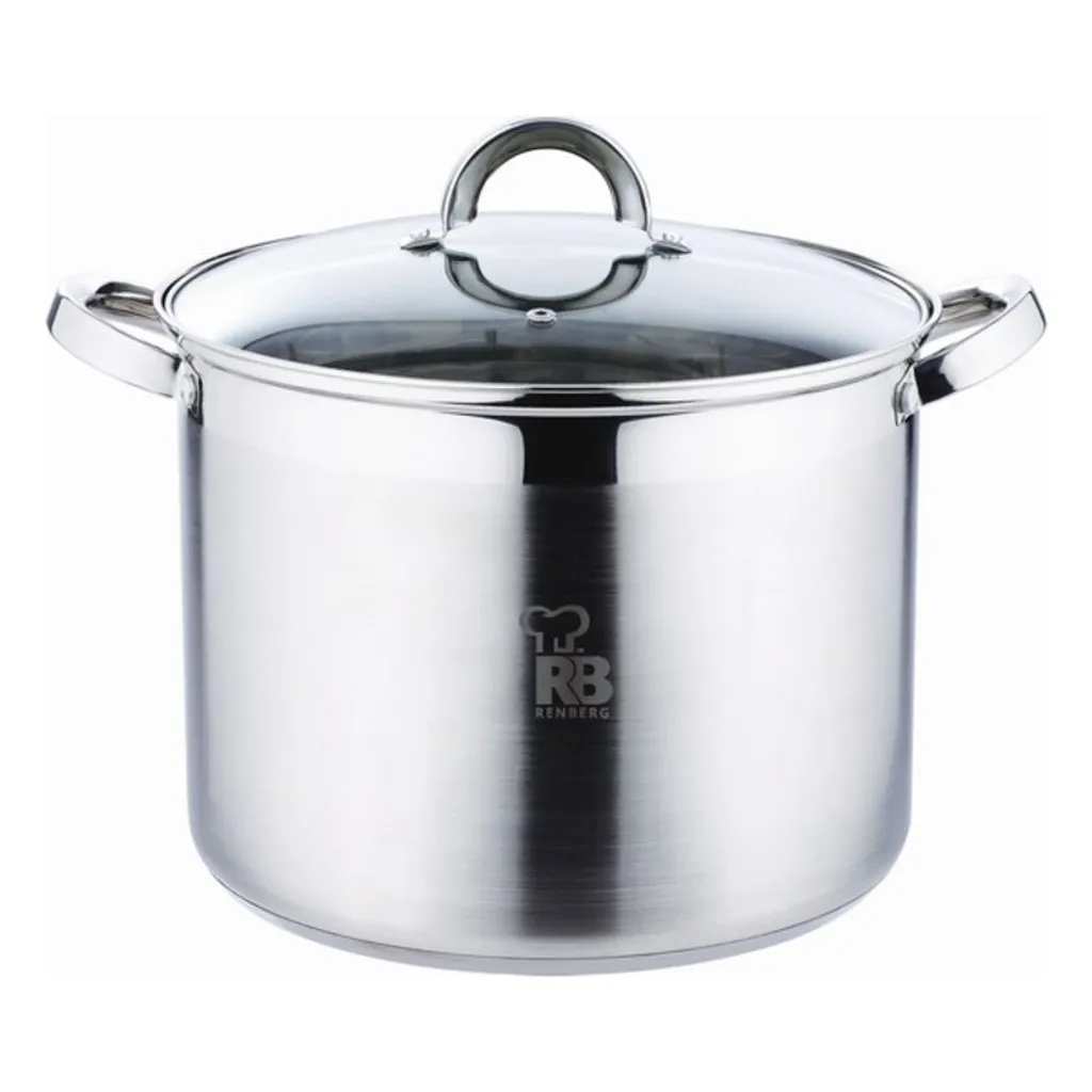Renberg Induktion Kochtopf + Glasdeckel Topf Suppentopf 12 L RB-2262 1 Renberg Induktion Kochtopf + Glasdeckel Topf Suppentopf 12 L RB-2262