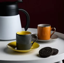 Artvigor, Porzellan Kaffeeservice, Bunt 12 Teilig Kaffee Set, Mit 6 Espressotassen 80 Ml, 6 Untertassen, Mehrfarbig -Küchendiscounter 1b76d9e90f39b905d9c1b3d8ae9e45ba