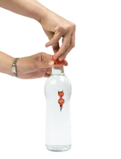 Roter Flaschenteufel Mit Flasche Und Mostkappe.