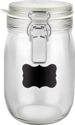 6 X Creative Home Gläser Mit Bügelverschluss | 1 Liter | Einmachgläser Drahtbügel-glas Aufbewahrungsgläser Mit Gummiring Und Deckel | 8 Wiederverwendbare Aufkleber + 1 Anti-Staub-Kreide 11 6 X Creative Home Gläser Mit Bügelverschluss | 1 Liter | Einmachgläser Drahtbügel-glas Aufbewahrungsgläser Mit Gummiring Und Deckel | 8 Wiederverwendbare Aufkleber + 1 Anti-Staub-Kreide -Küchendiscounter 228a84754447f6549b1cb51be80d4eb9