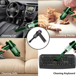 Handstaubsauger Kabellos, Tragbarer Handstaubsauger Für Auto Und Zuhause, Leichter Kabelloser Wiederaufladbarer Staubsauger Mit 9000 PA Starker Saugkraft,Black -Küchendiscounter 2302b548623a443093e2e3b91db47815