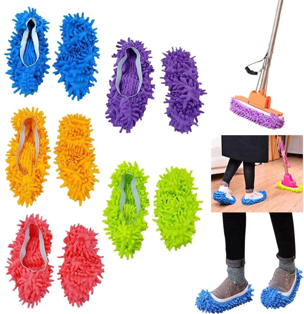 Mop Schuhe Set, 5 Paare Mop Slippers Weiche Waschbare Wiederverwendbare Mikrofaser Fuß Socken Boden Reinigungs Werkzeug Schuh Abdeckung 3 Mop Schuhe Set, 5 Paare Mop Slippers Weiche Waschbare Wiederverwendbare Mikrofaser Fuß Socken Boden Reinigungs Werkzeug Schuh Abdeckung – Bild 3