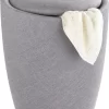 Wenko Hocker Candy Light Grey Leinenoptik, Mit Wäschesack