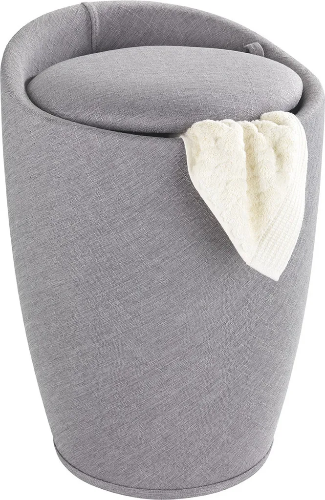 Wenko Hocker Candy Light Grey Leinenoptik, Mit Wäschesack 1 Wenko Hocker Candy Light Grey Leinenoptik, Mit Wäschesack