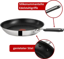 Tefal E76 Jamie Oliver Pfannenset Induktion 6 TLG Set 12,- Hohe Wokpfanne Mit Deckel 28cm, Pfanne 28 Cm + 24cm, Edelstahl 18/10 Rostfrei, Spülmaschinenfest, Antihaft-beschichtet -Küchendiscounter 31b51111b9a9822dc02cb5b244c2937e