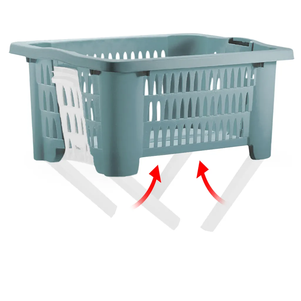 Deuba Wäschekorb 2er Set Klappbare Standfüße Tragegriff 38L Badezimmer Wäschesammler Waschbehälter Aufbewahrungskorb Kunststoff, Anzahl/Farbe:2x Blau 3 Deuba Wäschekorb 2er Set Klappbare Standfüße Tragegriff 38L Badezimmer Wäschesammler Waschbehälter Aufbewahrungskorb Kunststoff, Anzahl/Farbe:2x Blau – Bild 3