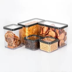 ROTHO Premium Dose Rechteckig 3.2 L LOFT, Farbe:Transparent / Schwarz -Küchendiscounter 34703f2570fdaed94e658ea53bb2af51