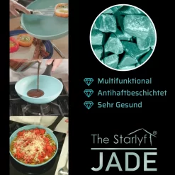 Starlyf® Pfannen-Set »Jade Pan Set« , Aluminium ( Starter-Set 5 -tlg. 3 Pfannen, 2 Glasdeckel ) , Innovativer Deckelgriff Zum Abstellen, Jade-Antihaft-Beschichtung - Aus Der TV Werbung -Küchendiscounter 34733905b079ee9d1f9f5afd18af633d
