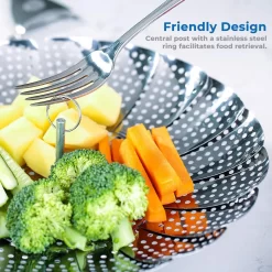 Edelstahl Dampfgarer Einstellbar Dünsteinsatz (16cm-25cm) Dämpfeinsatz Für Kochtöpfe -Küchendiscounter 381a90aecfb88fe9fefef5d6a17f222f