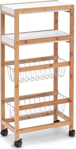 Zeller Nischen-Rollwagen, Bambus/MDF