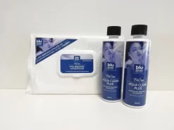 BluTimes Mehrbereichs-Wasserbett-Konditionierer - Aqua Clean Plus Sparpack Conditionierer 2 Flaschen Set + Tücher