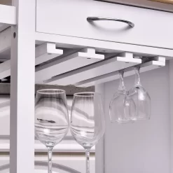 HOMCOM Servierwagen Küchenwagen Rollwagen Küchentrolley Mit Schrank Schublade Holz Weiß 88,5 X 40 X 86 Cm -Küchendiscounter 3b49f835d4565d8888b25ec329f7e465