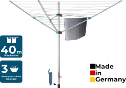 Blome Wäschespinne Alustar XL - Wäscheständer Inkl. Bodenhülse Zum Einbetonieren