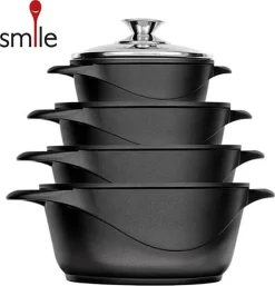 Smile MGK-12 Kochtopf, Geschmiedetes Aluminium, Schwarz