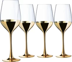 CreaTable 23461 Golden Days Weinglas 350 Ml, Klar (4er Pack)