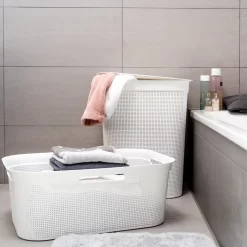 ROTHO Wäschekorb 41 L BRISEN, Farbe:Weiß -Küchendiscounter 3db3c2d1d5e09d102abbc4bf679de3e4