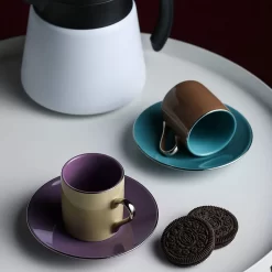 Artvigor, Porzellan Kaffeeservice, Bunt 12 Teilig Kaffee Set, Mit 6 Espressotassen 80 Ml, 6 Untertassen, Mehrfarbig -Küchendiscounter 43182232cb14a277f3be08c056bc4b80