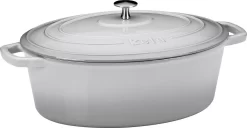 Kela Bräter Calido 6l Oval 33x26x12cm Gusseisen Hellgrau