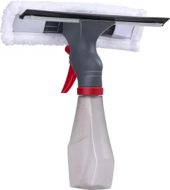 Dirt Devil 3-in-1 Fensterreiniger Mit Sprühfunktion - Fensterabzieher, Reinigungstuch Und Behälter - 240ML - Grau/Rot