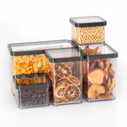 ROTHO Premium Dose Rechteckig 3.2 L LOFT, Farbe:Transparent / Schwarz -Küchendiscounter 4495d6eb72501197b40d378bc3550f1f