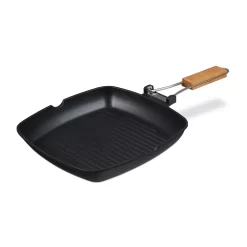 Relaxdays Grillpfanne Mit Holzgriff -Küchendiscounter 454599ea785f3135d750ddf237314a50