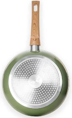 Just Vegan ECO Pfanne Mit Abnehmbarem Griff 24 Cm Aluminium Grün -Küchendiscounter 48822fb6ae0d994f753207c3249204d3