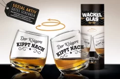 Gilde Wackelglas 2er-Set "Der Klügere Kippt Nach" Designgläser 27cl 8,8cm -Küchendiscounter 4a24f7aa132dee497d00b237132e673a
