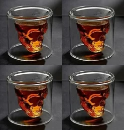 Skull-in-glass Winkee 4 Schnapsgläser Shot Glas Totenkopf Schädel 25ml Partyglas Weingläser