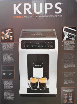 Krups EA891D Evidence Kaffeevollautomat - 2,3L, OLED-Bedienfeld Mit Touchcreen, Edelstahl-Kegelmahlwerk 1450W, Metall -Küchendiscounter 4bc3b6cd1f7a795f518bfd0f07a268d6