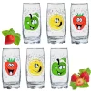Trinkgläser Mit Lustigen Fruchtgesichtern 350ml (max. 400ml) Set 6 Teilig Aus Glas Bunt