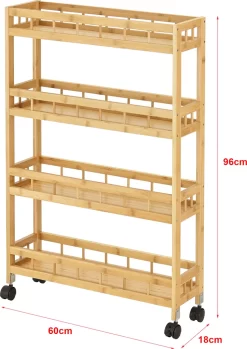 Küchenwagen Pyhäjoki Auf Rollen Servierwagen Aus Bambus Aufbewahrungswagen 96 X 60 X 18 Cm Speicherwagen Natur -Küchendiscounter 4fbabb23c241bf52b2037bd7eed601dc