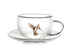 Creano 6er-Set Thermo-Tasses "Hummi" Für Tee/Latte Macchiato, Doppelwandig, Mit Kolibri-Muster | 250ml In Exklusiver Geschenkpackung -Küchendiscounter 5541a7f90fa205521df429b841793929