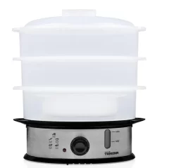 Tristar VS-3908PE Dampfgarer BPA Frei 12L Dampfkocher Steamer Edelstahl, Schwarz