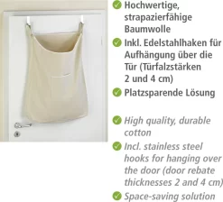 Wenko Über-Tür Wäschesammler Canguro Beige -Küchendiscounter 5cd0585c8d3c880cb6febe9f859fad42