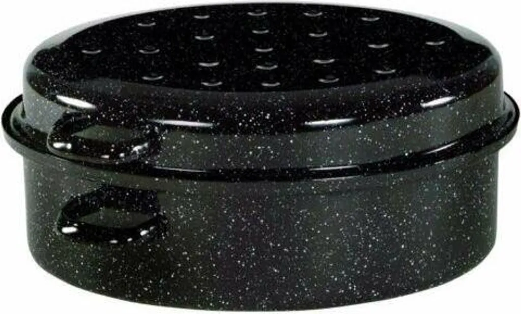 Krüger Gänse Bräter Induktion Braten Schmor Topf Deckel Schwarz Oval Emaille 7L 10 Krüger Gänse Bräter Induktion Braten Schmor Topf Deckel Schwarz Oval Emaille 7L – Bild 10