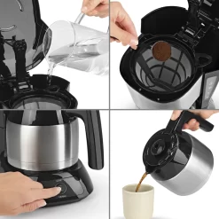 Kaffeemaschine Filter Kaffeemaschine 10 Tassen Thermoskanne Edelstahl Glaskanne -Küchendiscounter 5e17bb76c2ba7640fdd5ecb0cd52c157