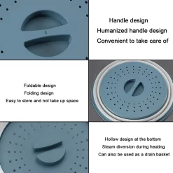 Faltbare Mikrowellen-Abdeckplatte Für Lebensmittel, Belüftet, Faltbar, Spritzwassergeschützt, Mikrowellen-Spritzschutz, BPA-freies Silikon & Kunststoff Und Spülmaschinenfest ,Ink-blue Colour -Küchendiscounter 5ec8d112df9baa20c7c93e41e5a01b8d